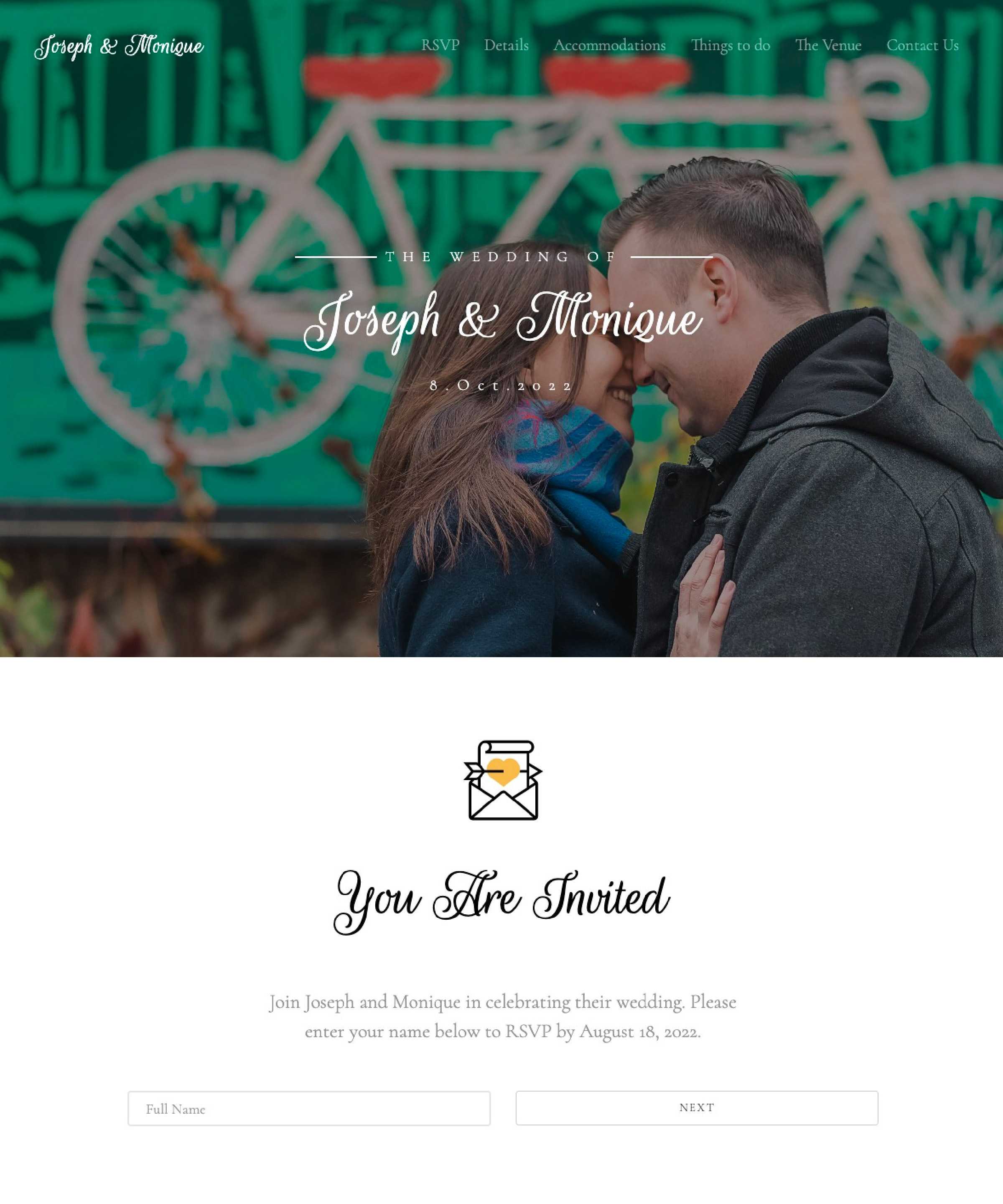 Joseph & Monique Wedding Website